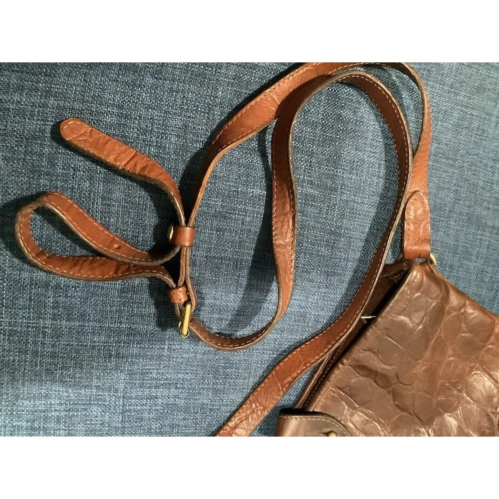Rare Mulberry 2Way Shoulder Bag Handbag Bucket Leather Croco Embossed
